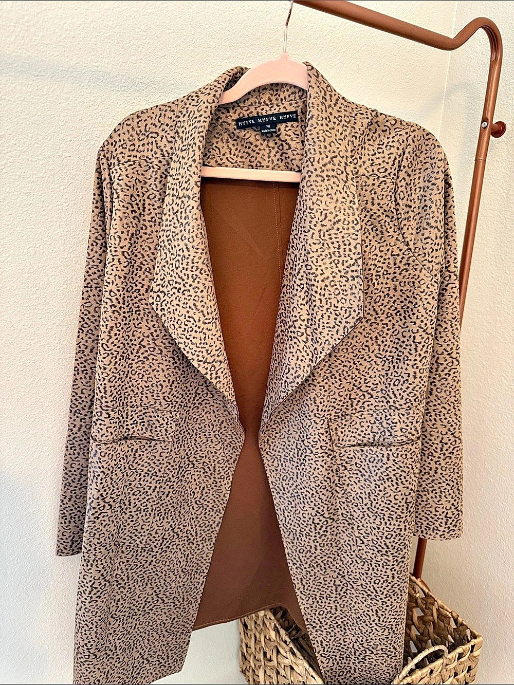 HYFVE Leopard Print Blazer in Brown Medium Like New